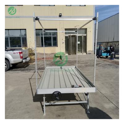 China Stable Structure Easily Assembled Table Ebb Flow Greenhouse High Quality Rolling Growing Bench for sale