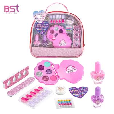 China Kids Makeup Kit With Nail Polish Factory Price Non-Toxic Cosmetics Kit DIY Nail Polish Art Toys Girl Makeup Kit Nail Set Kids Toys With OEM ODM for sale