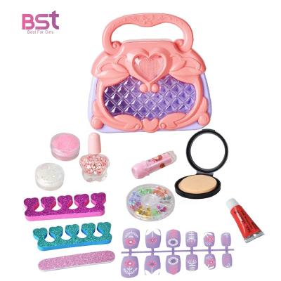 China Eco-friendly non-toxic kids washable makeup toys with portable fashion makeup bag makeup kit for girls for sale