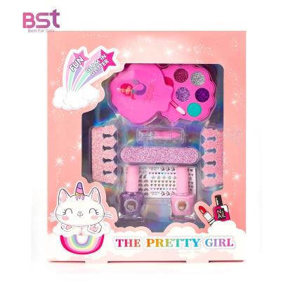 China Eco-Friendly Non-Toxic Non-Toxic Toddlers Pretend Kit Child Play Real Makeup Cosmetic Set Kids Makeup Kit for sale