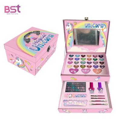 China Real Eco-friendly Toys Non-Toxic Non-Toxic Makeup Girls Cosmetics Set Make Up Box Toy Girls Makeup Kit For Pretend Play for sale