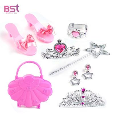 China Pretty Beauty Non-Toxic Eco-friendly Toy For Princess Jewelry Girls Jewelry Set Pretend Dressing Up High Heel Toys Necklace Kit for sale