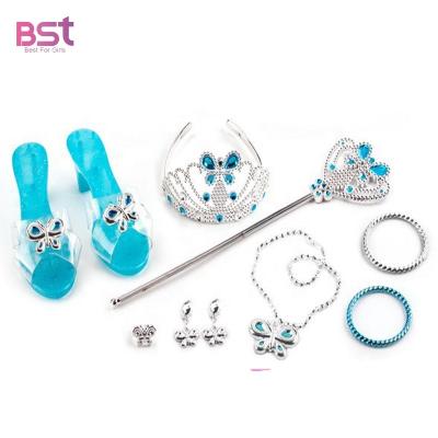 China Non-Toxic Eco-Friendly Girls Gift Pretend Play Jewelry Toy Set Princess High Heel Shoes Beauty Toys DIY Dress Up Jewelry Toy Kit For Kids for sale