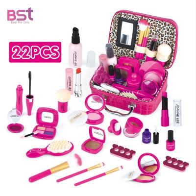 China Eco-friendly Non-Toxic Kids Toys 22 PCS Non-Toxic Beauty Dress Up Pretend Play Make Up Kit Cosmetics Toy for sale