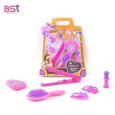 China Eco-Friendly Non-Toxic Customized Kids Pretend Play Pink Girls Toys Beauty Set Hairstyle Toy for sale