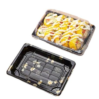 China Custom Logo Fog Lid Recyclable Hot Selling Biodegradable Disposable Sushi Plastic Box for sale