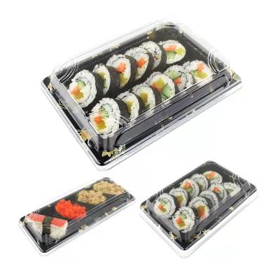 China Factory Recyclable Wholesale Custom Designed Fog Lid Biodegradable Disposable Plastic Sushi Box Container for sale