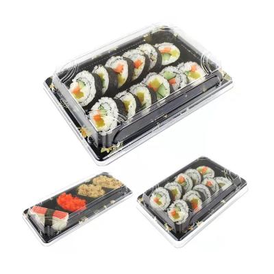 China Recyclable Hot Sales Custom Designed Anti Fog Lid Biodegradable Disposable Plastic Container Sushi Box for sale