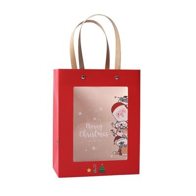 China New Developed Folding Custom Designed Small Reusable Kraft Paper Bag Paper Bags With Transparent Window for sale