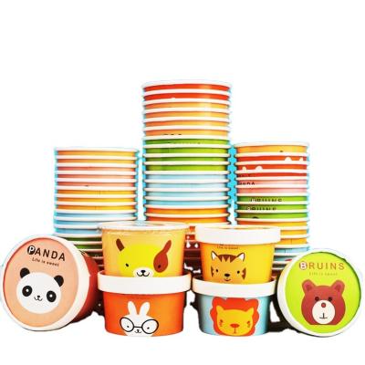 China Disposable Multiple Functions Custom Food Paper Pack Single Wall Disposable Ice Cup With Lids And Straws for sale