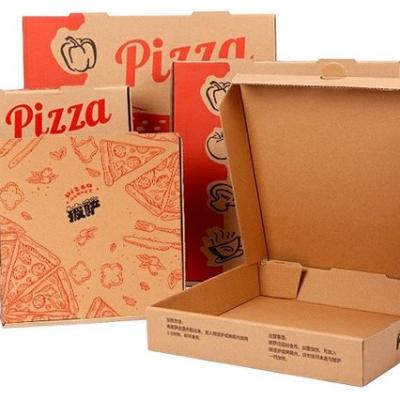 China Cheap High Quality Wholesale Disposable Customize Logo Pizza Portable Reusable Corrugated Takeout Paper Box for sale