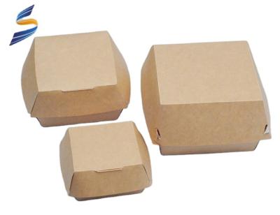 China Disposable Eco Friendly Paper Hamburger Box Packing Custom Hamburger Container for sale