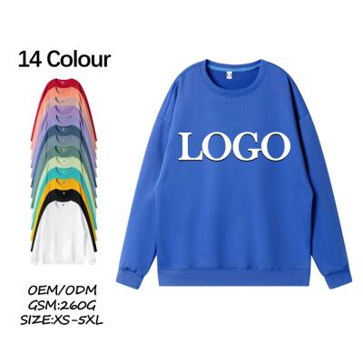 China Custom Loose Oversized Anti-Wrinkle Sweater Men's Logo Embroidery Plain Crewneck Wholesale Unisex Sweatshirts for sale