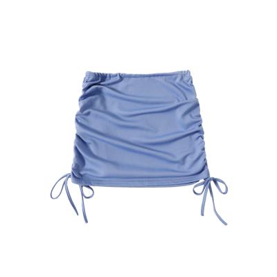 China Wholesale Breathable Breathable Summer Clothes Sexy Solid Casual Women Mini Short Skirt Women Girls Drawstring Bodycon Skirt for sale