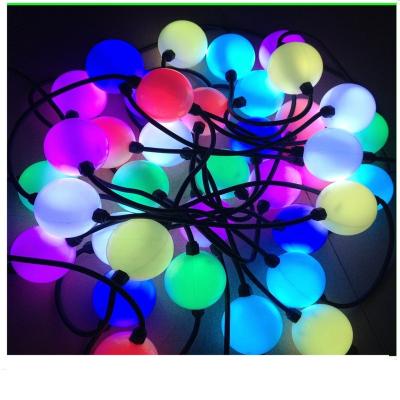 China LANDSCAPE 50mm ws2801 ucs1903 string lights 24 v pixel led dmx 3d ball waterproof 50mm 24v led pixel rgb string for sale