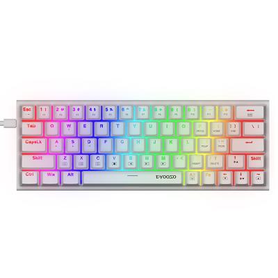 China Custom PC Wired Anti-ghosting Hotswap RGB White Mechanical Keyboard 61key Mini Laptop Gaming Mechanical Keyboard for sale