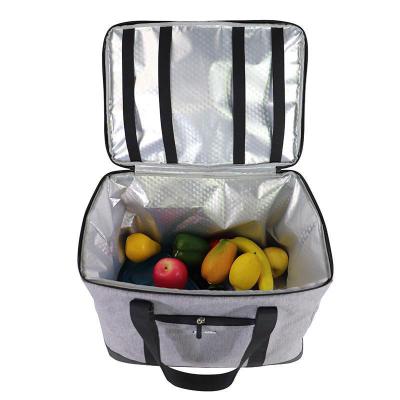 China Custom Logo Promotional Reusable Thermal Insulation Bag 600D Oxford Cloth Insulated Lunch Cooler Bag for sale