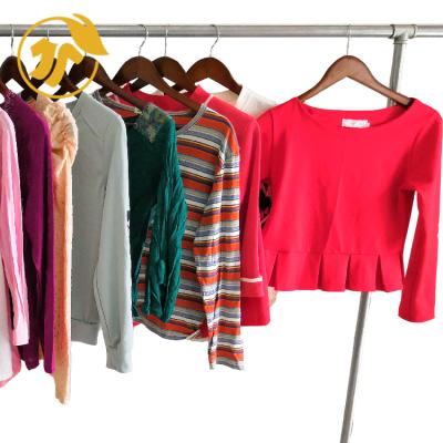 China Multi-colored high quality shirt wholesale brand used ladies' long T-Shirt+Long elastic UCLOTHES factory clothing for sale