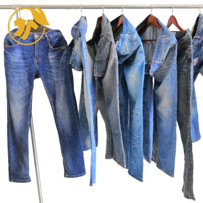 China Multi-colored cheap second hand used MEN'S JEANS clothing PANTS packs matching used clothes for sale