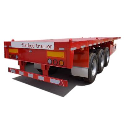 China Truck trailer best quality 3 axles flat bed semi trailer 40ft shipping container trailer from china for sale