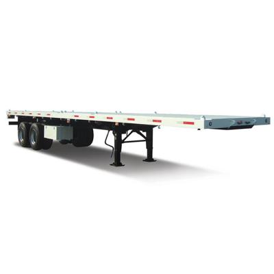 China Truck Trailer Price Best 28 Ft Flat Bed Semi Trailer 2/3/4 Axles Semi Trailer For Sale for sale