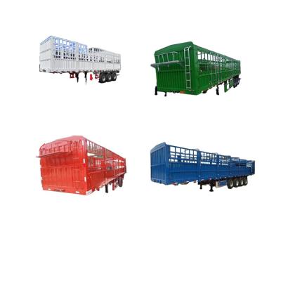 China Truck Trailer Customized 3 Axle 4 Axle Fence Semi Trailer Enclosed Side Wall Fence Cargo Trailer Ready For Ship for sale