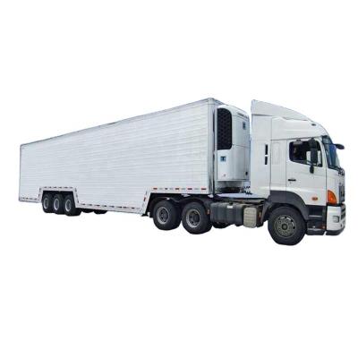 China Long distance transport cooling van truck semi trailer refrigerated tri axle van trailer semi freezer truck trailer for sale for sale