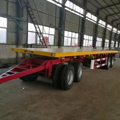 China Truck Trailer Best Price 2 Axle Tri-Axles 4 Axles Drawbar Towing Dolly 20Ft 40Feet 50 Ton Full Flatbed Container Semi Trailer for sale