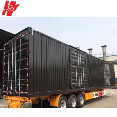 China Truck Trailer Low Price 40FT Van Container Semi Trailer 3 Axle Box Types Side Open Door Cargo Truck Trailer for sale