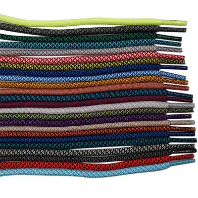 China 37 Color Fashion Round Wholesale Custom Shoe Laces 5 Mm Wide Polyester Round Laces for sale