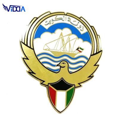 China High Quality National Kuwait Logo Badge Hard Enamel Metal Emblem for sale