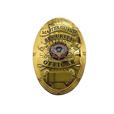 China Custom Europe Logo Emblem High Quality Gold Metal Security Badge for sale