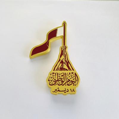 China High Quality Car Custom Qatar National Day Souvenir Car Badge Enamel Metal Car Emblem for sale