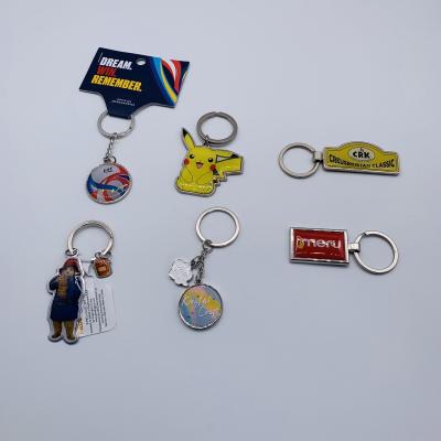 China Custom High Quality China Factory Key Holder Key Chain Printed With Epoxy Metal Keyring for sale