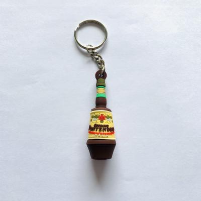 China Custom Daily Life Shape 3D PVC Keychain Rubber Bottle Key Chain for sale