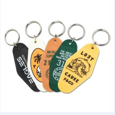 China Daily Life Custom Design Key Logo Motel Key Ring PVC Hot Selling Key Chain Hot Selling Custom Stamping Key Chain for sale