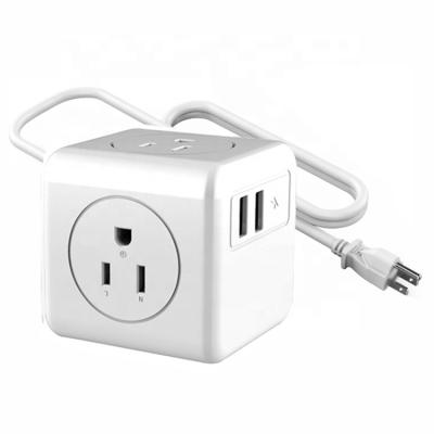 China Commercial USB Overcharge Multi Protection Strip-4 Outlets With 2 USB Charging Ports 2.1A Total Output 5 Ft Extension Cord USA Power Bar for sale