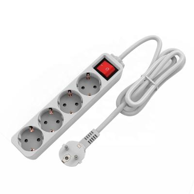 China Universal Trendy Charger Outlets Plug Grade 1.8m Residential / Multipurpose Tie Down 3-6 Outlet EU Extension Eu Power Socket Strip With Switch for sale