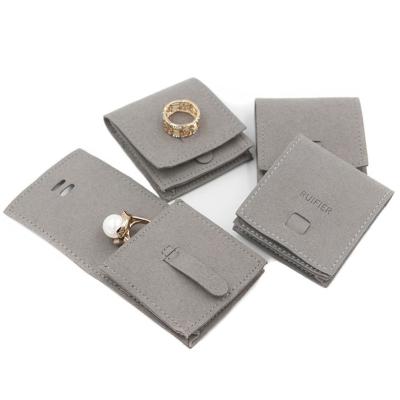 China Jewelry Packaging Customized Mini Bag Ring Earring Bracelet Earring Cloth Suede Leather Jewelry Eco Friendly Packaging Pouches With Logo for sale