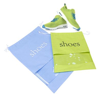 China Wholesale Custom Recyclable Custom Cotton Dust Travel Organizer Storage TPU Window Shoe Bag Printed Drawstring With Logo for sale