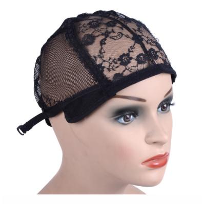 China High Quality New Fashion Application Hair Extensions Wig Adjustable Strap Non-glue Elastic Hair Net Black Stretchy Braided Wig Net Cap for sale