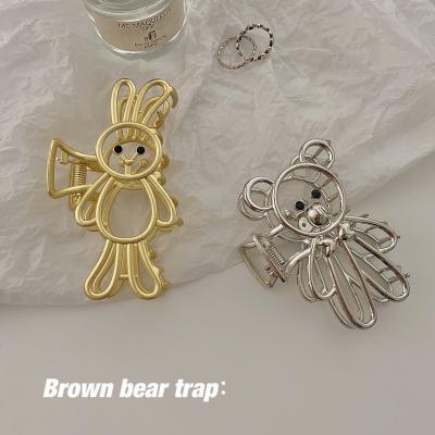 China Durable Cute Korea Metal Bear Rabbit Hair Claw Clip Alloy Temperament Butterfly Hair Claw Clips for sale