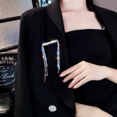 China 2021 Korean popular fashion brooch hair clip dual function full-drilled hairpin with tassels which girls love for sale