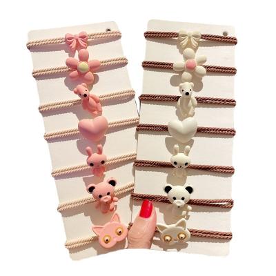 China Wholesale Soft Cartoon Style Bear Love Elastic Hair Bands Girls Hair Accessories Cute Baby Headdress for sale