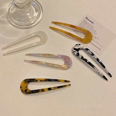 China Wholesale Price Durable High Quality U Shaped Ethyl Acid Acetate Hair Fork Hair Stick Hairpin Hair Clips Accessories For Women for sale