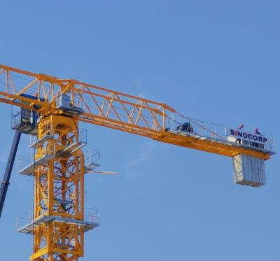 China Tower Crane Sinocorp QTZ315 PT7525-16t flat surface tower crane with chassis for sale