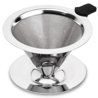 China Sustainable Hot Sale Stainless Steel Coffee Filter Dripper Pour Over Coffee Filter Coffee Dripper for sale