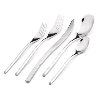 China Sustainable Stainless Steel Table Serving Spoons Knives Forks Flatware Cutlery Set for sale