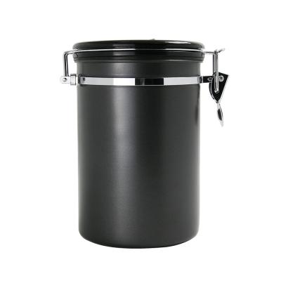 China Sealed Matt Black Stainless Steel Food Storage Container With CO2 Coffee Canister for sale