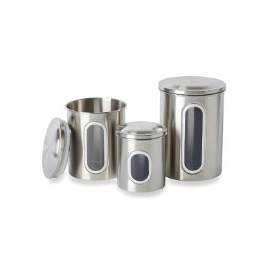 China High Quality Traditional Sugar Tea Coffee Canister Stainless Steel Food Storage Set for sale